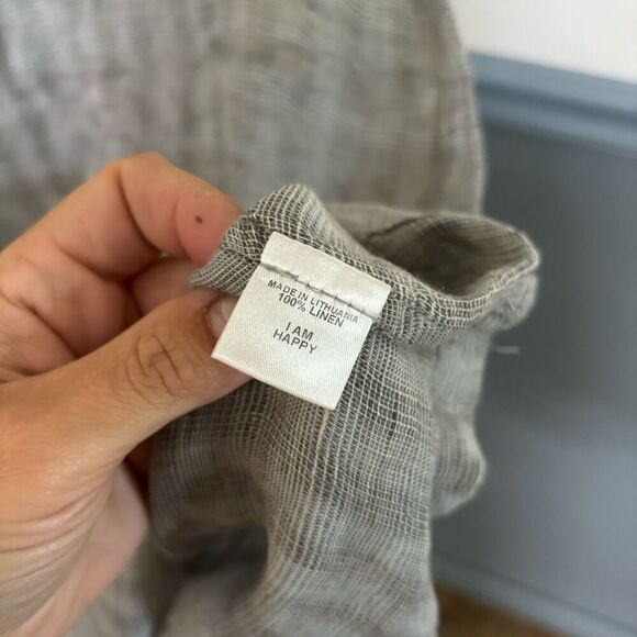 Flax 100% Linen Tunic Lenght Sleeveless Tank Top Size P - Picture 3 of 4